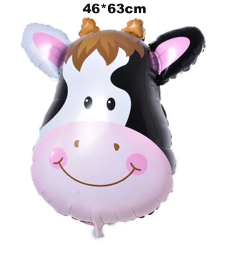 25"x18" Cow Head, Foil Balloon, Flat