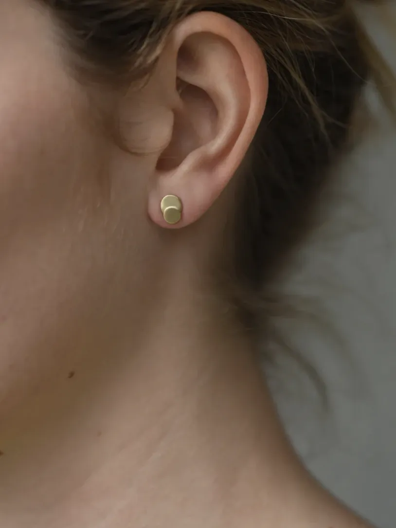 4 Sculptural Studs - Brass