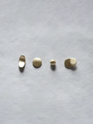 4 Sculptural Studs - Brass