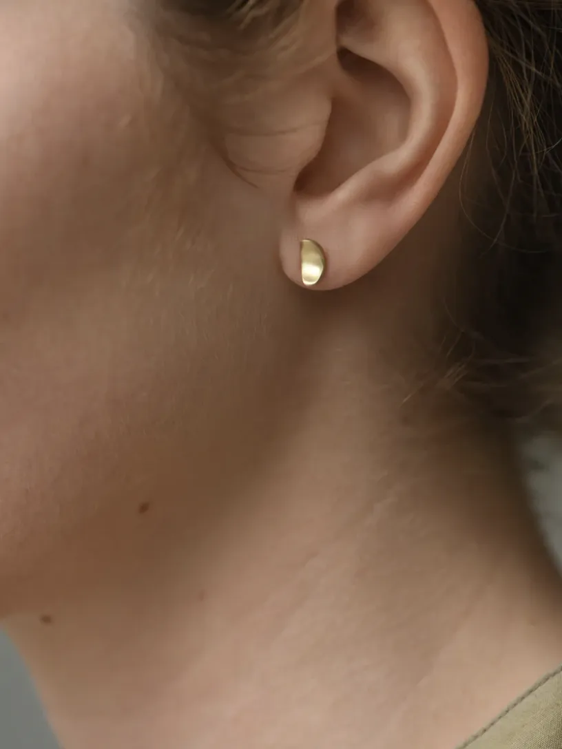 4 Sculptural Studs - Brass