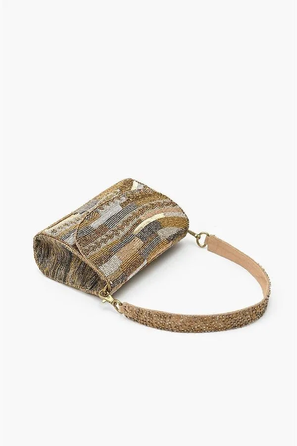 AB23833 Golden Layers Hand Beaded Handbag