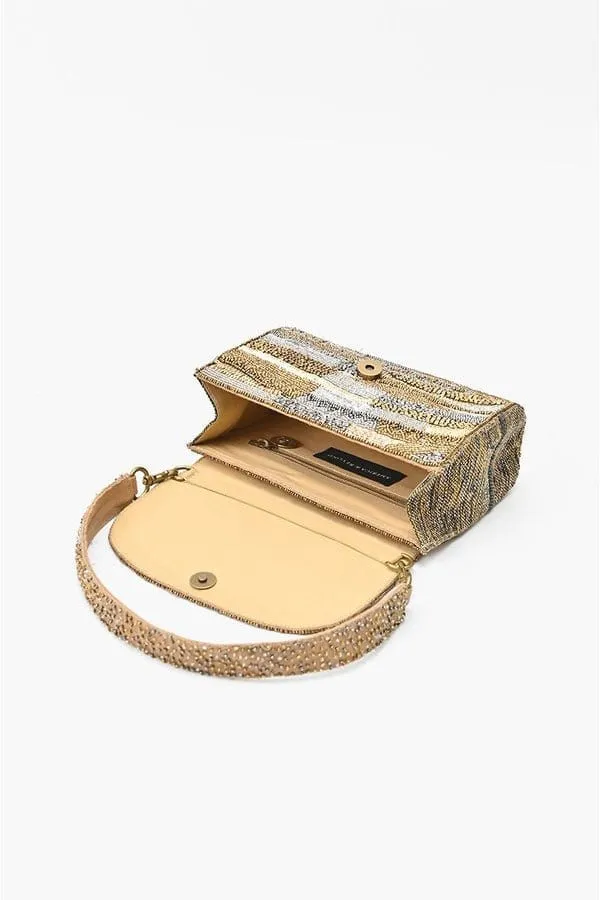 AB23833 Golden Layers Hand Beaded Handbag