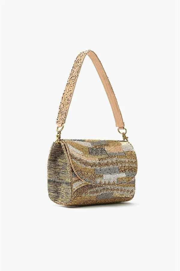 AB23833 Golden Layers Hand Beaded Handbag