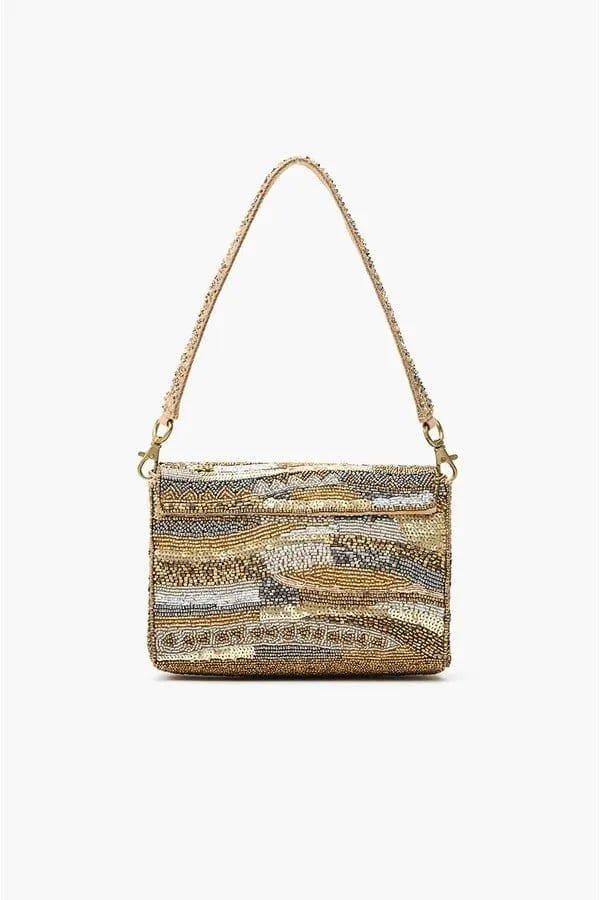 AB23833 Golden Layers Hand Beaded Handbag