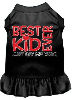 Ask My Mom Screen Print Dog Dress Black Med (12)