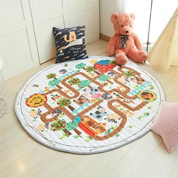 Babies' Animal Printed Round Carpet