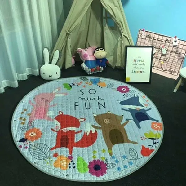 Babies' Animal Printed Round Carpet