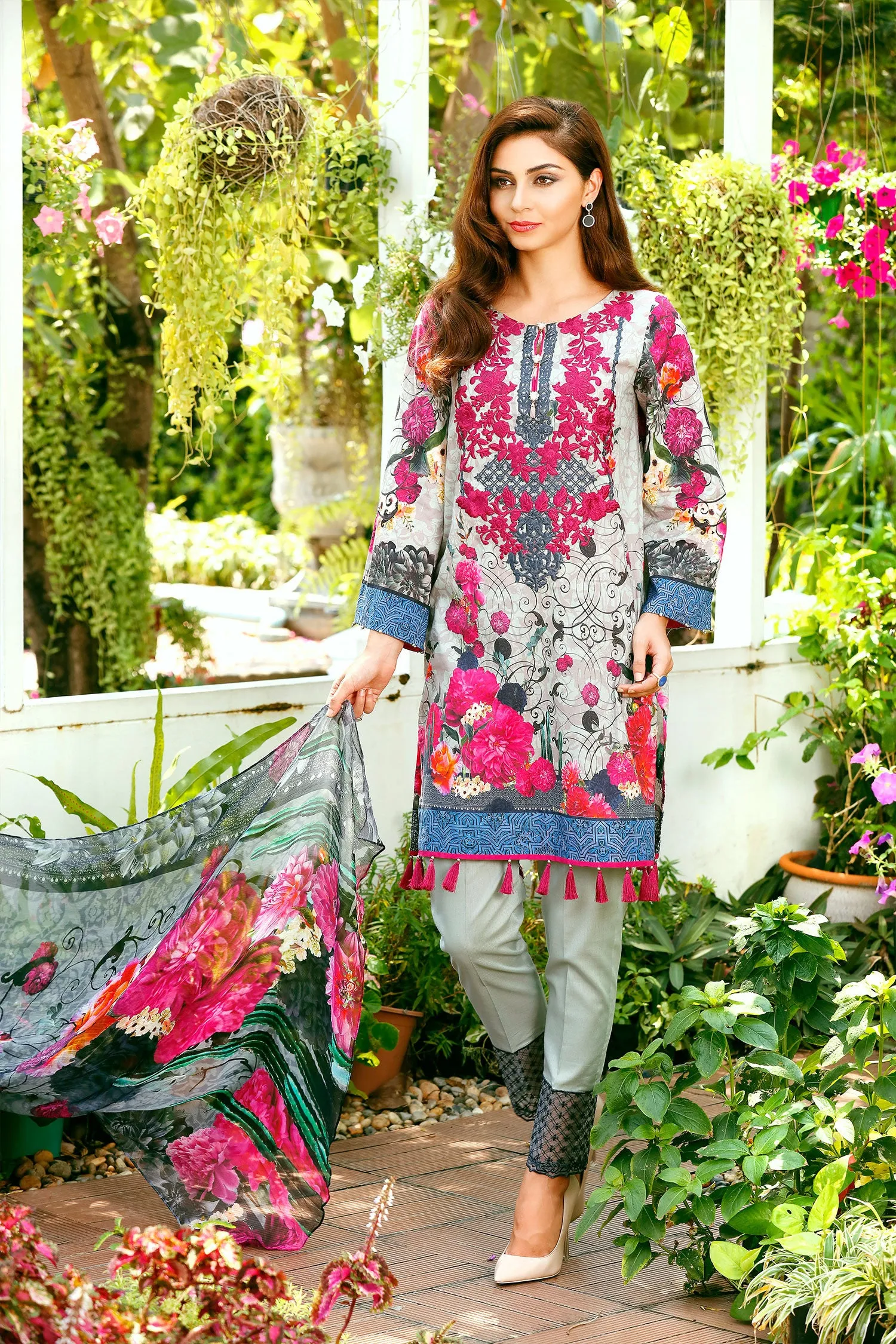 Baroque Embroidered Chantelle Lawn Collection Vol-1 – Fuchsia Allure