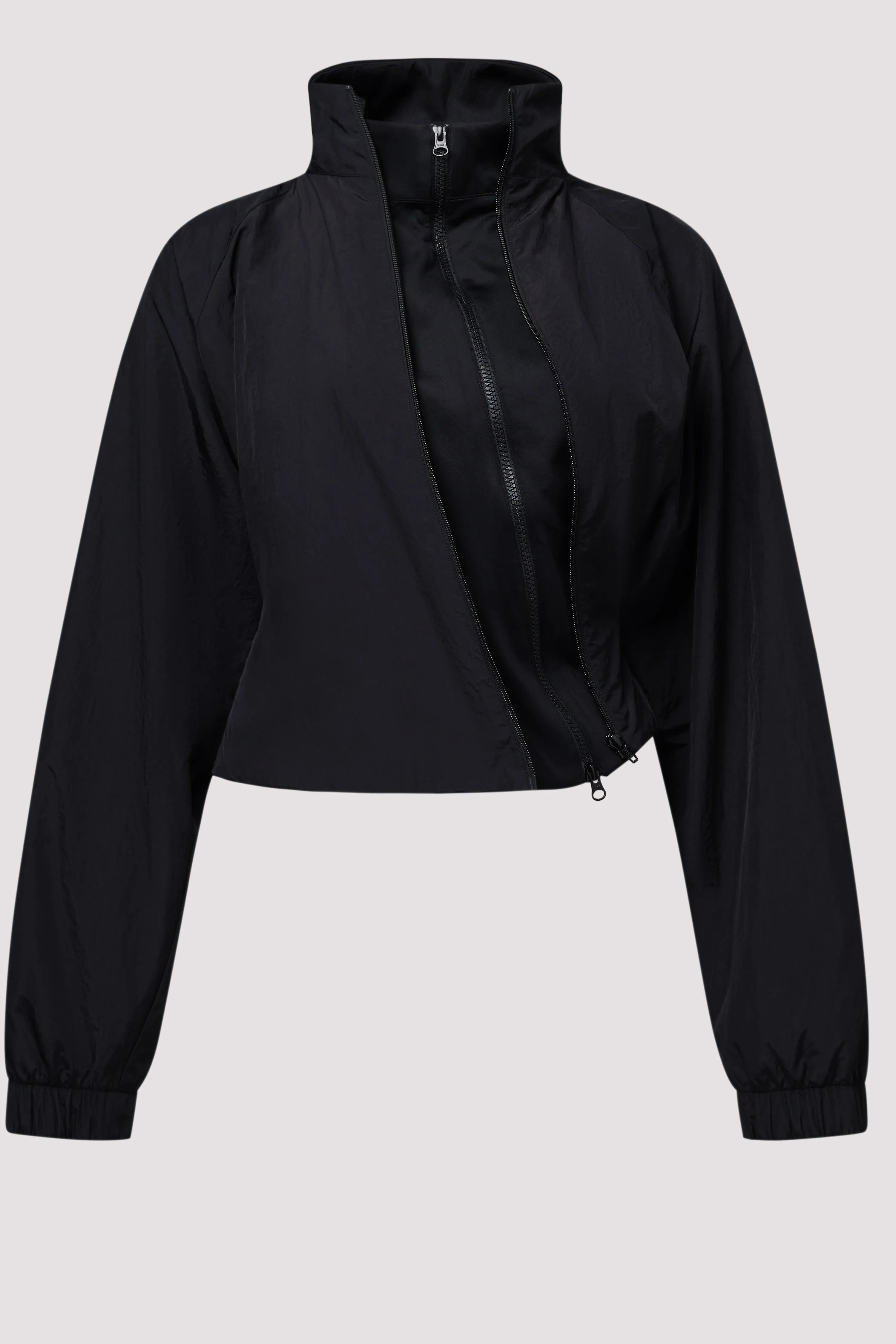 Black Asymmetric Layered Jacket