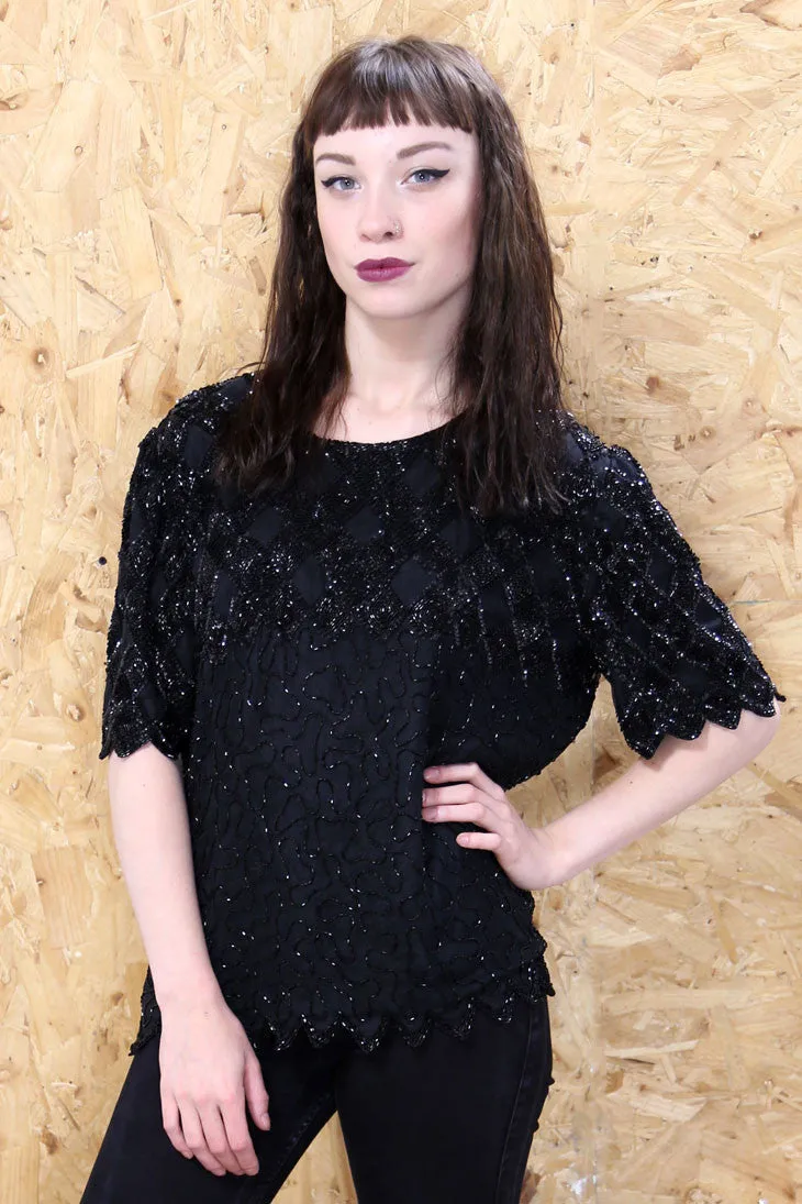 Black Beaded Top