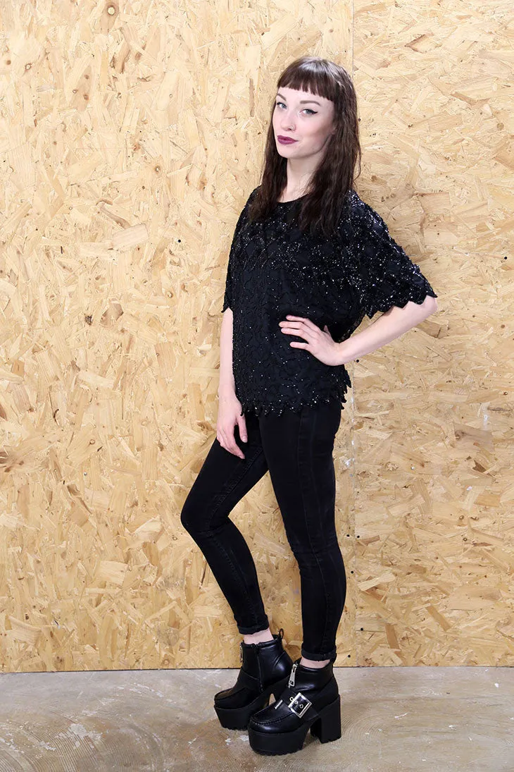 Black Beaded Top