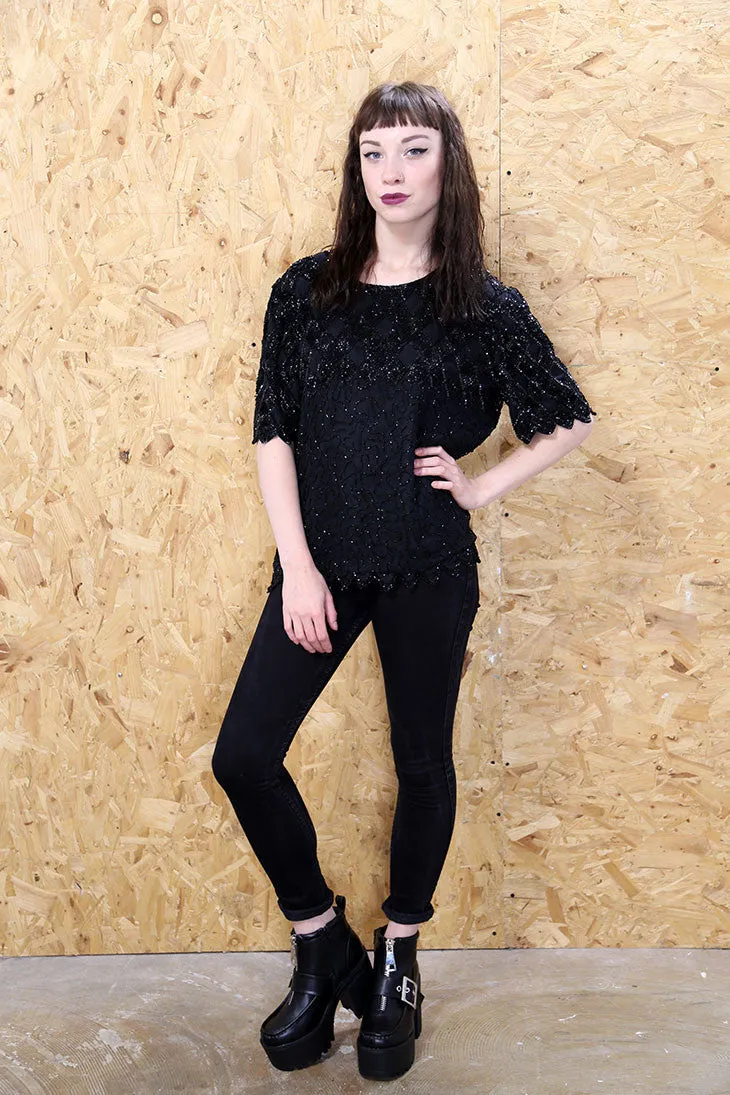 Black Beaded Top