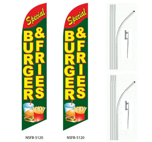 Burgers & Fries Swooper Feather Flag