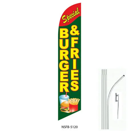 Burgers & Fries Swooper Feather Flag