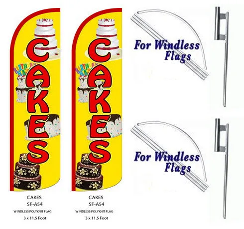 Cakes Windless Swooper Feather Flag