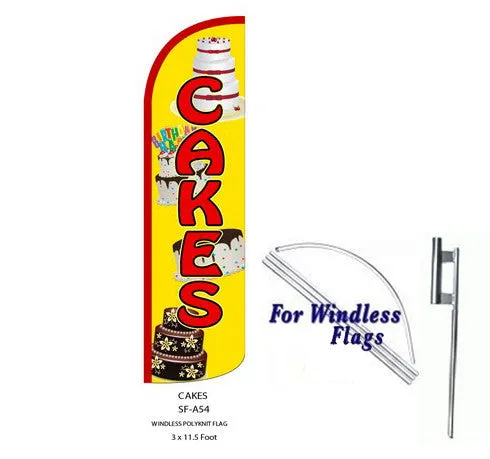 Cakes Windless Swooper Feather Flag