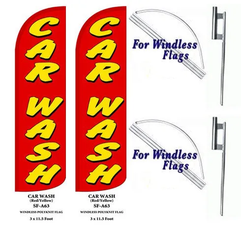 Car Wash (Red) Windless Swooper Feather Flag
