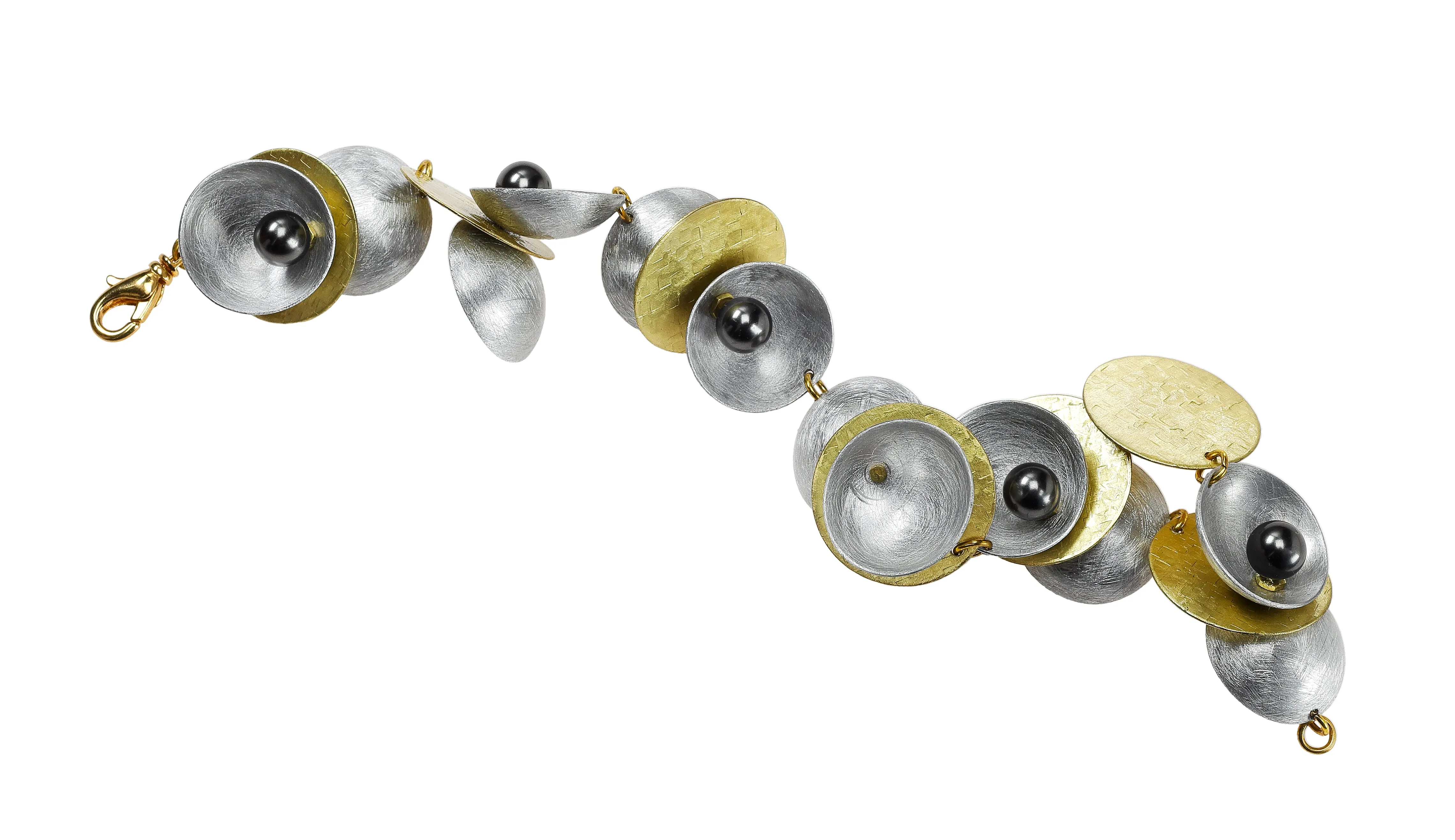 CLOUD 2 Cups and Saucers Sculptural Linked Bracelet