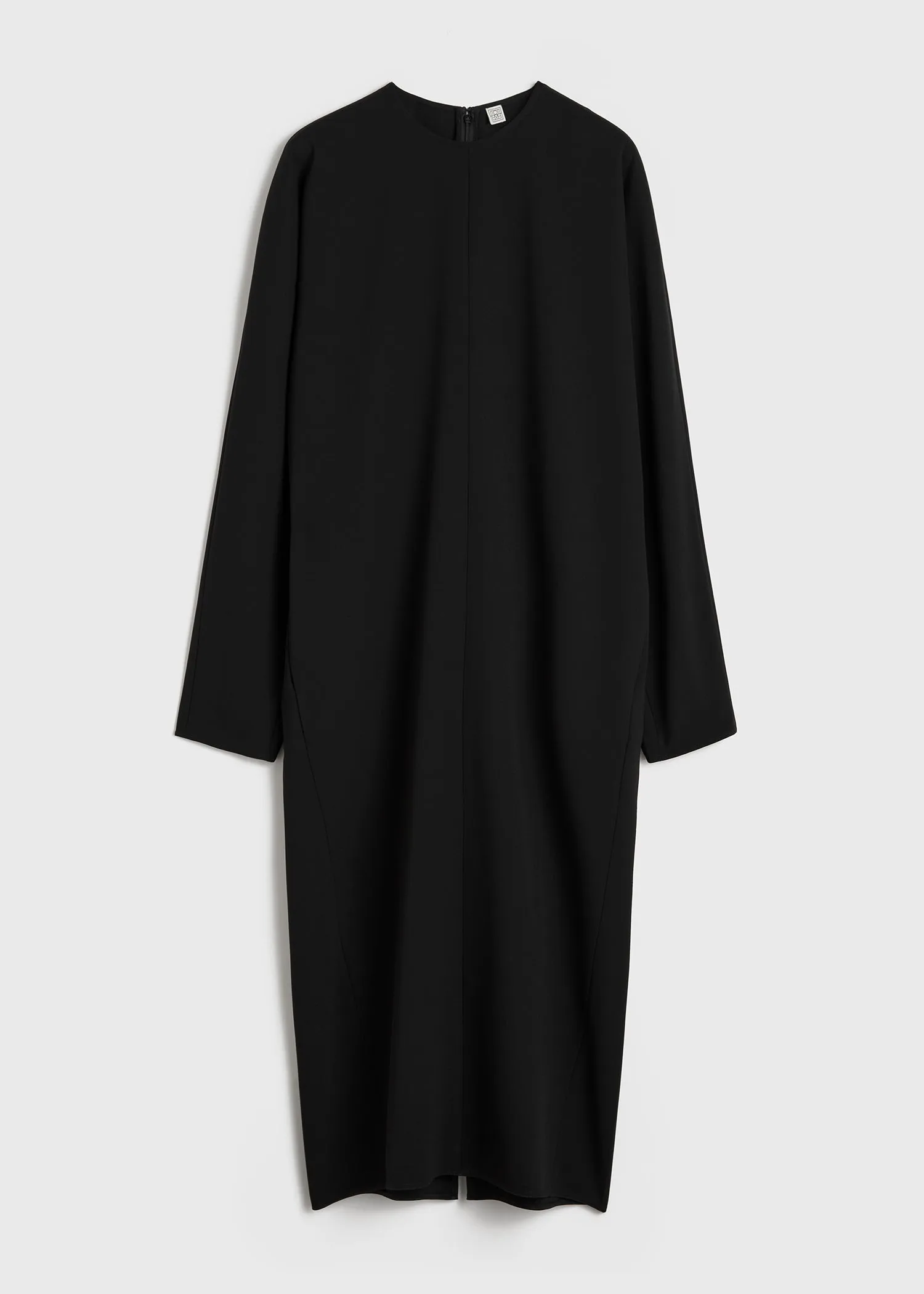 Crew-neck cady dress black
