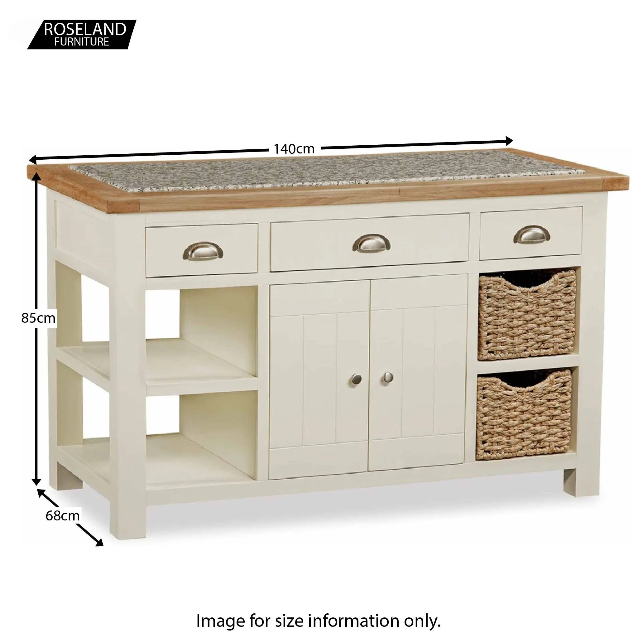 Daymer Cream Kitchen Island