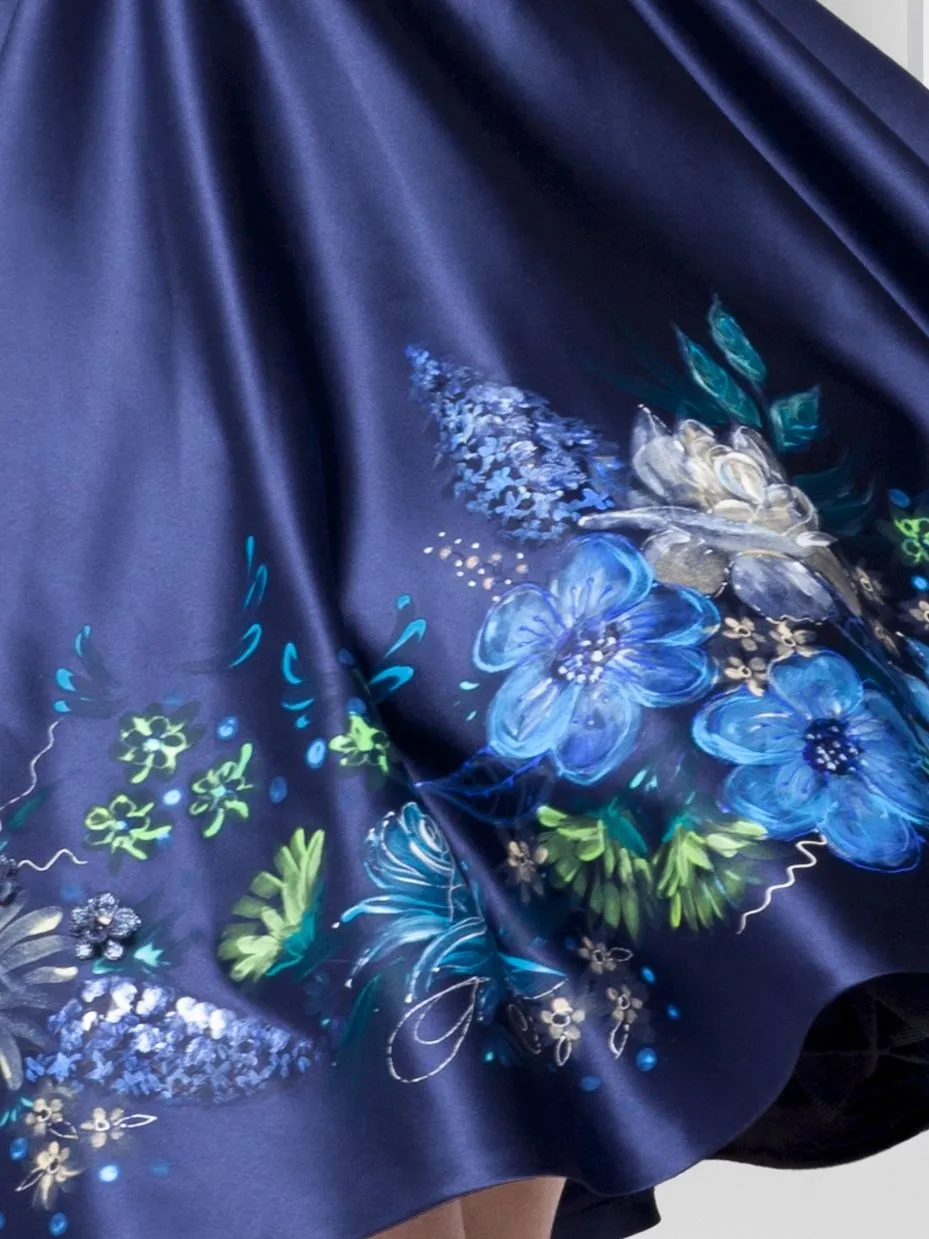 Dress With Painted Flowers