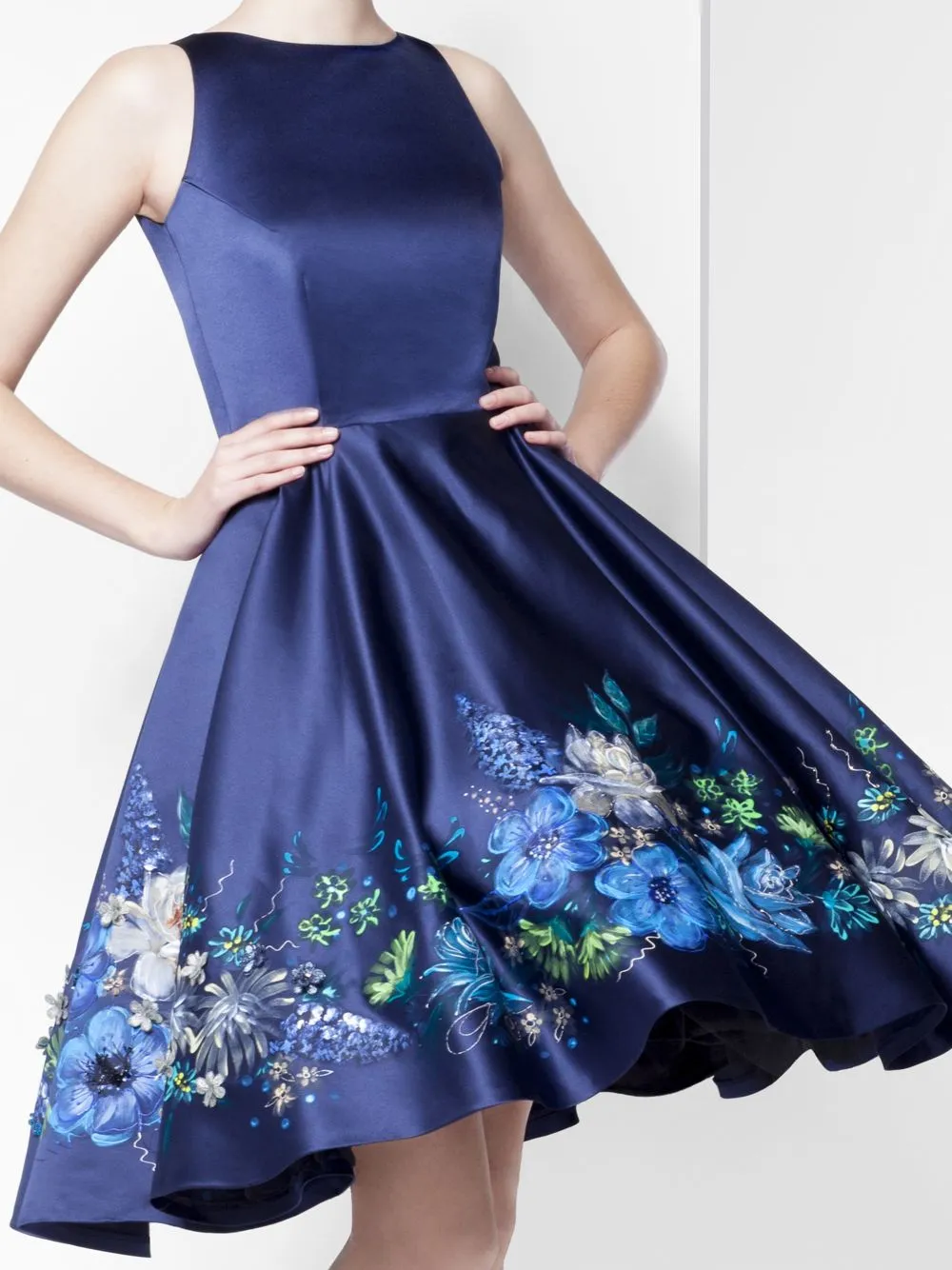Dress With Painted Flowers
