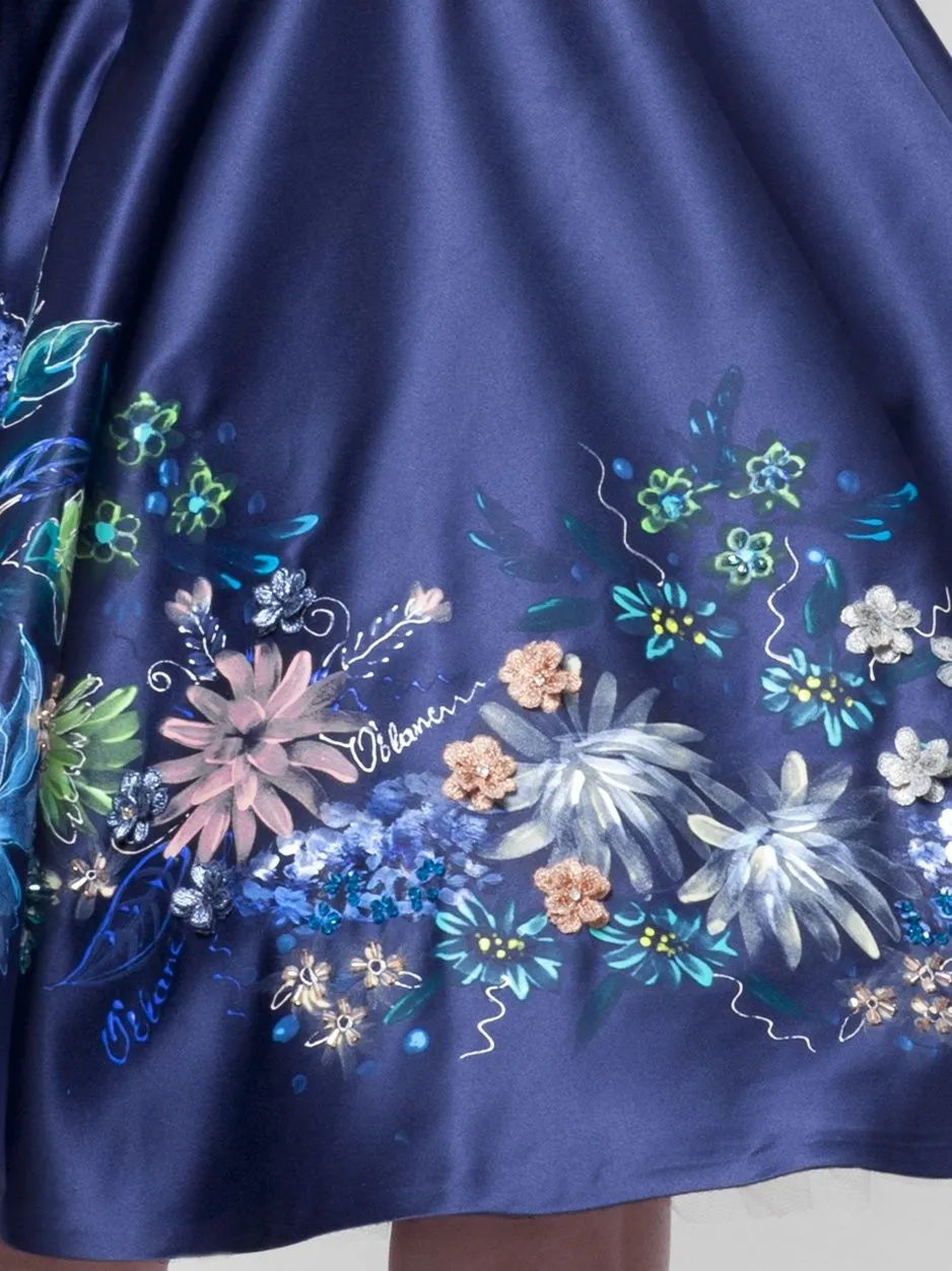 Dress With Painted Flowers