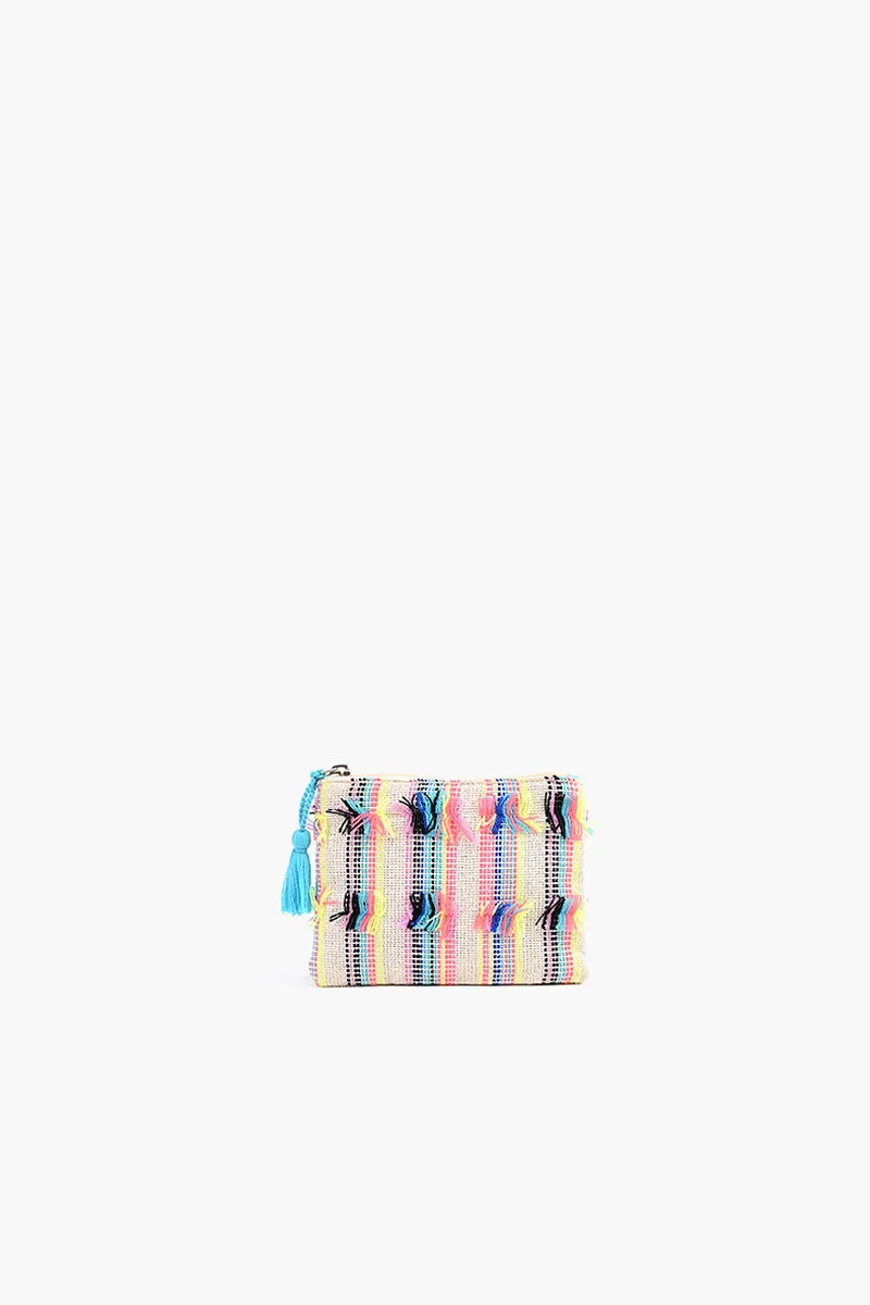 Embellished Tote with Pouch & Coin Neon