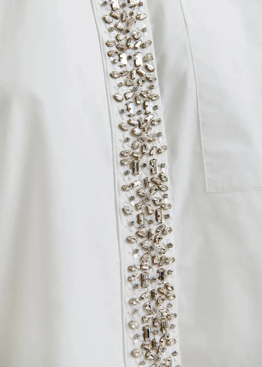 Eshilver Embellished Placket Top