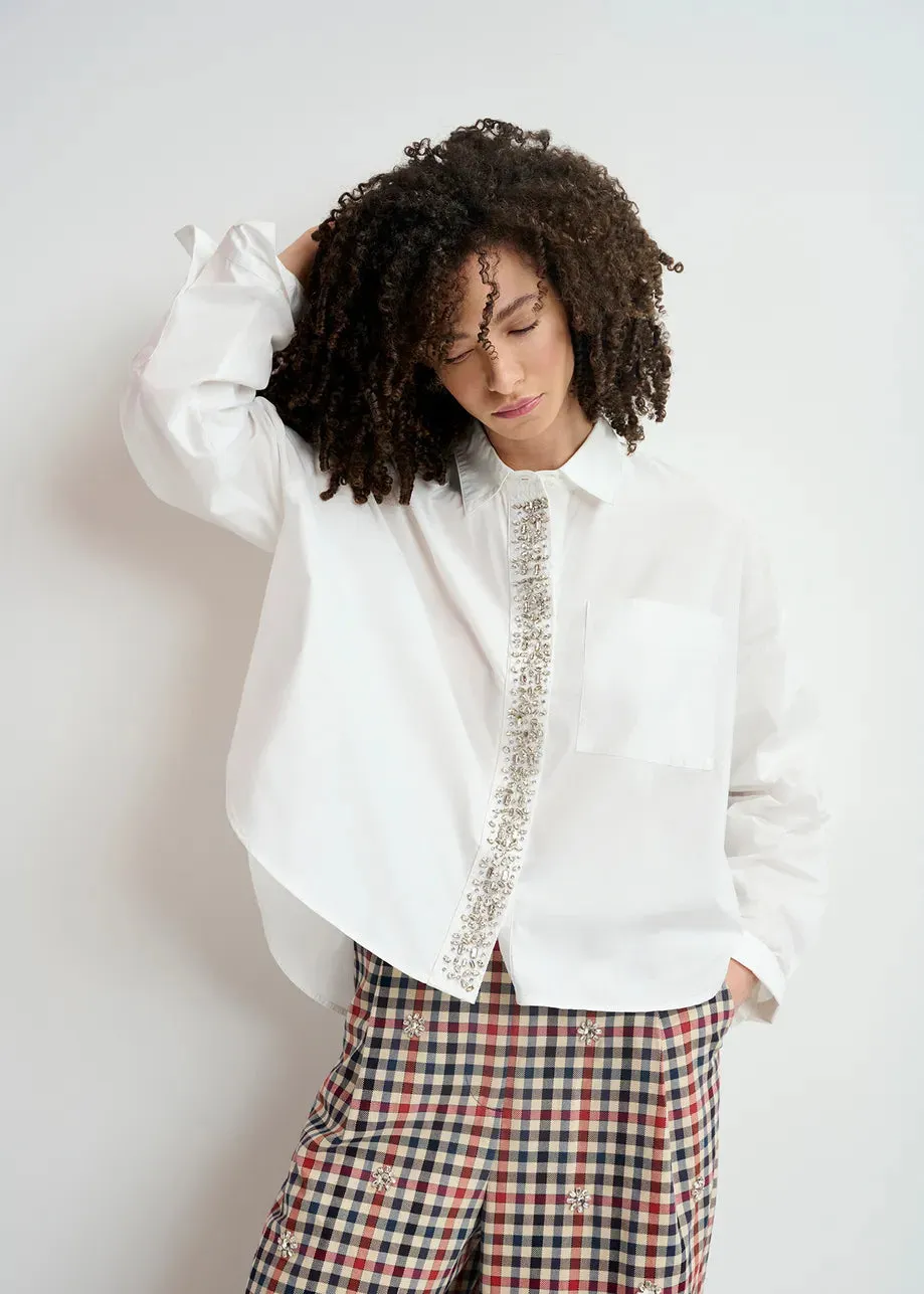 Eshilver Embellished Placket Top