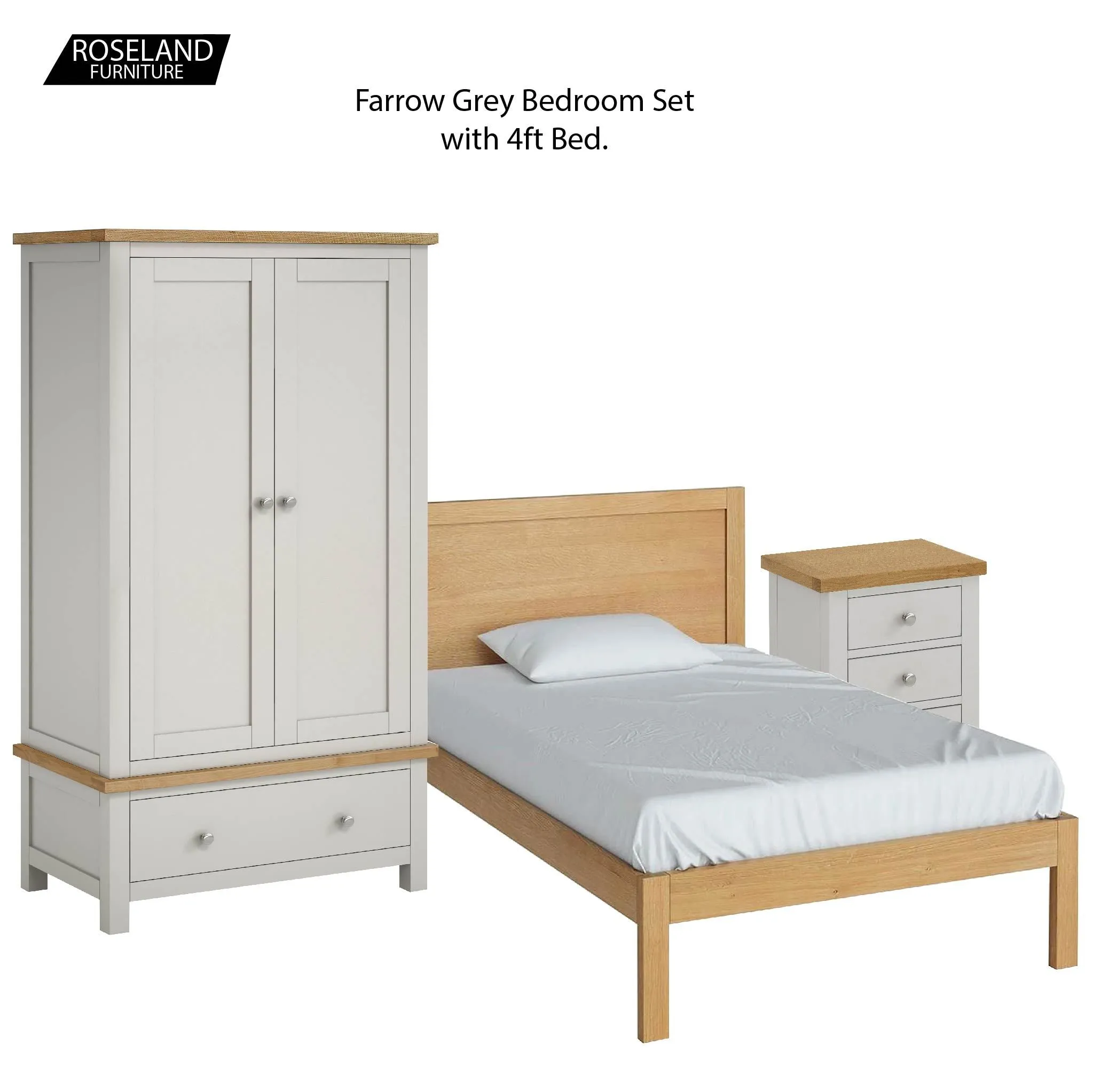 Farrow Grey 4' Bed Set