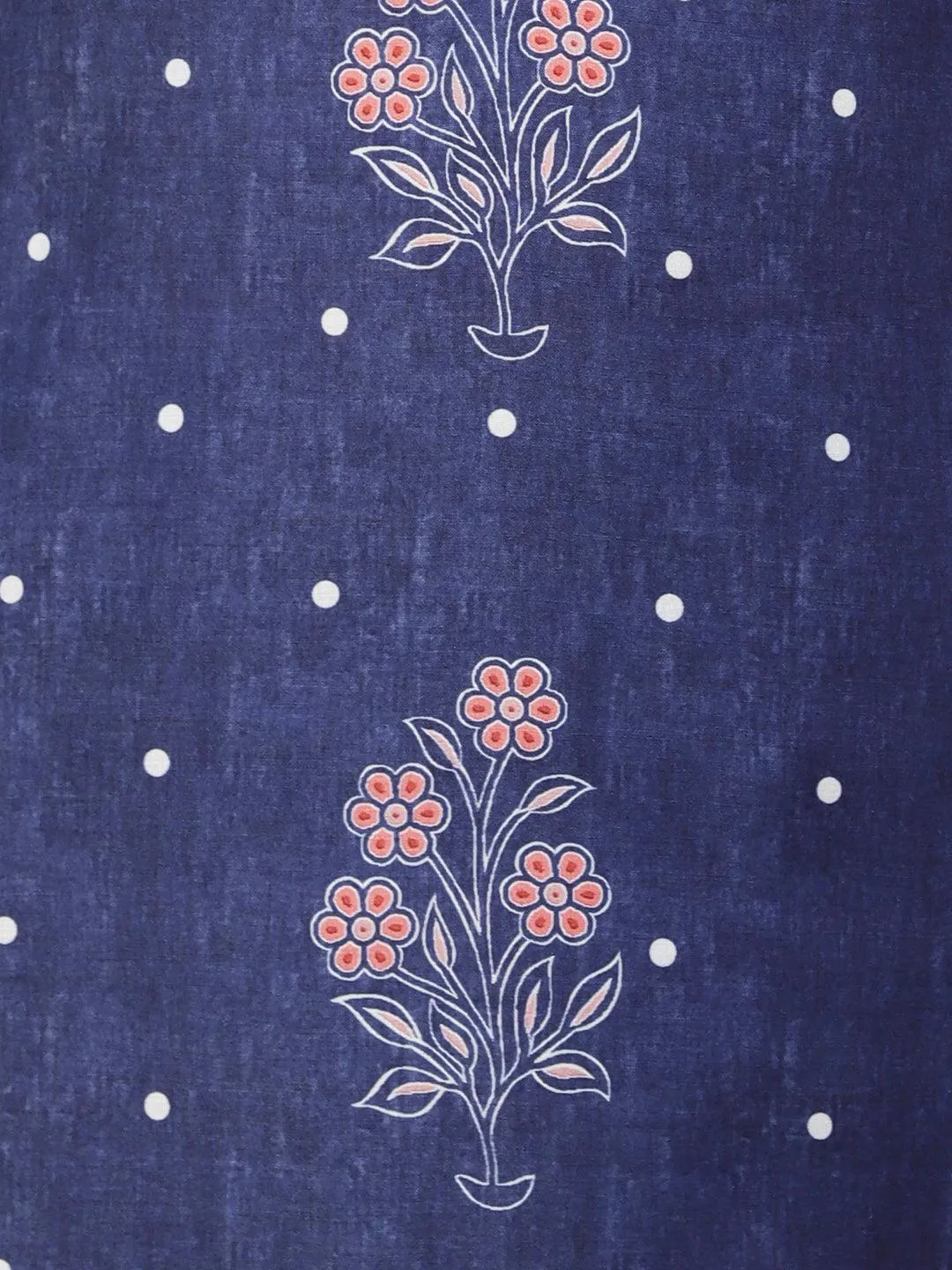 Floral Printed Zari & Resham Embroidered Kurta With Printed Pants & Dupatta - Blue