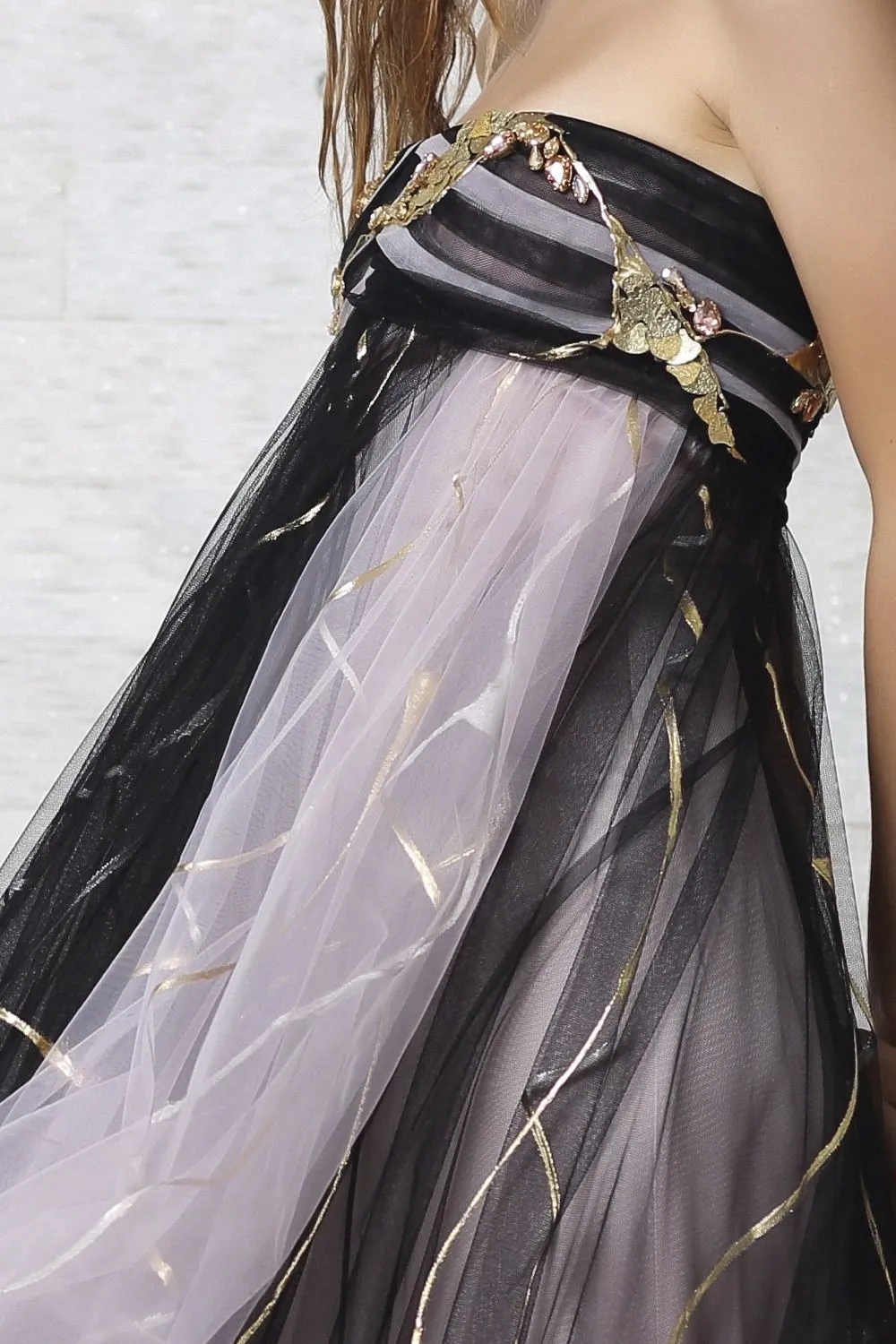 Hand Beaded Painted Ball Gown