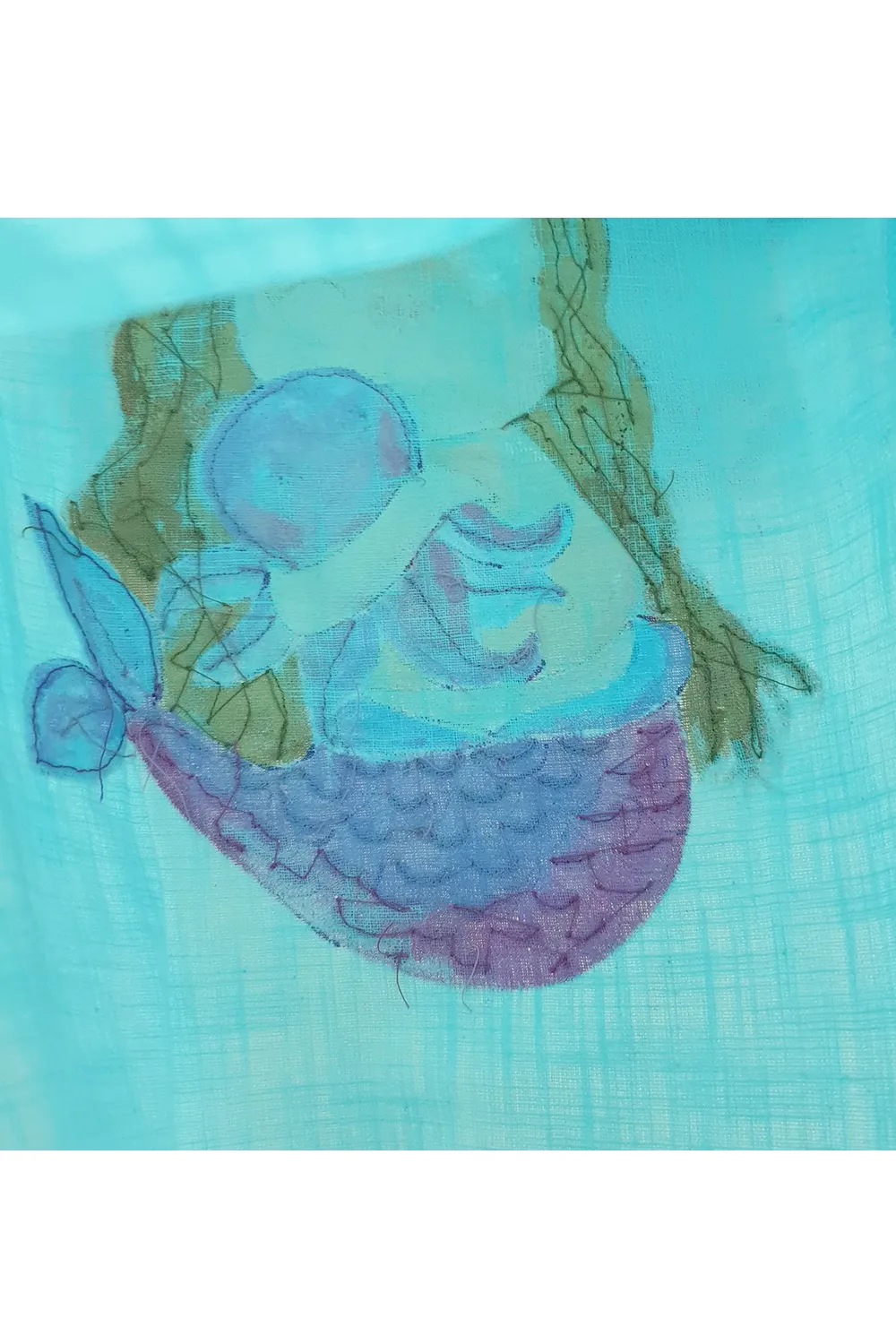 Hand painted blue mermaid frock