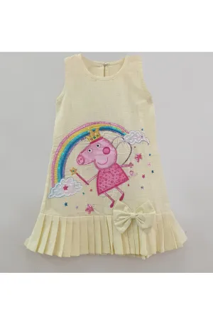 Hand painted peppa frock