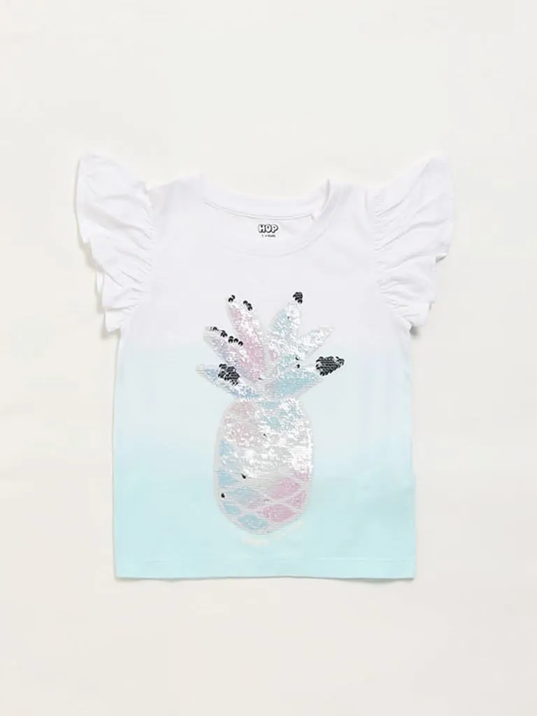 HOP Kids Mint Embellished Top