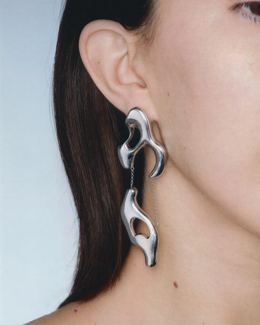 Jessi Burch - Silver Chain Pendant Earrings