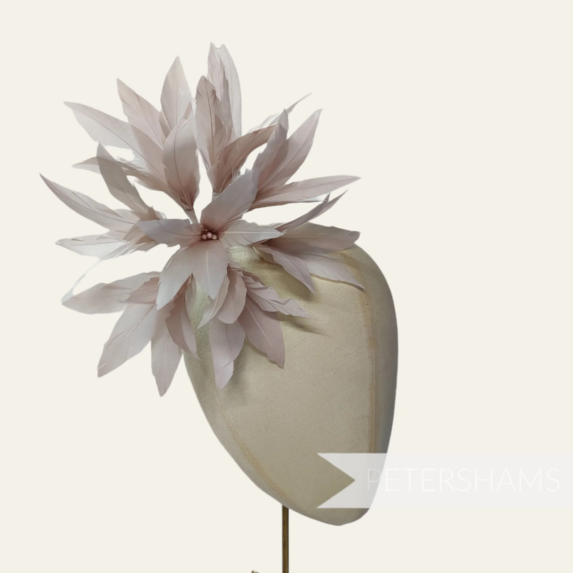 'Kay' Large Goose Feather Pom Flower Millinery Hat Mount