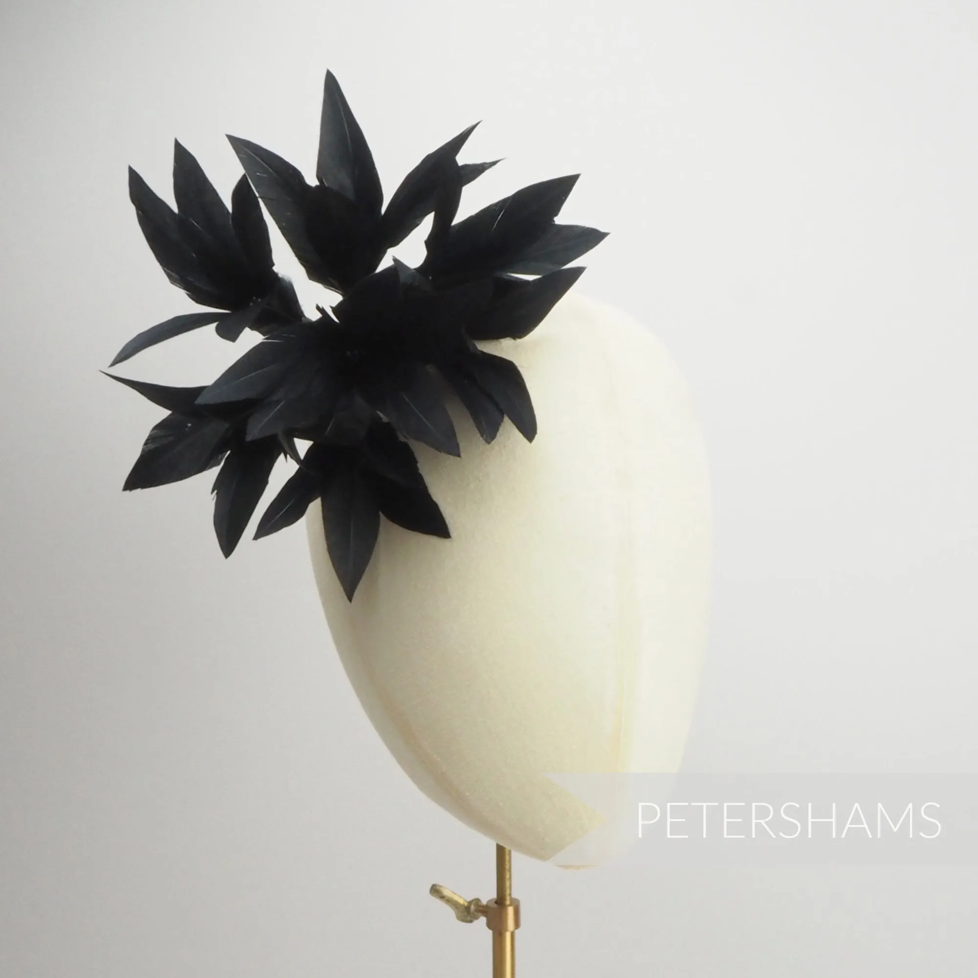 'Kay' Large Goose Feather Pom Flower Millinery Hat Mount