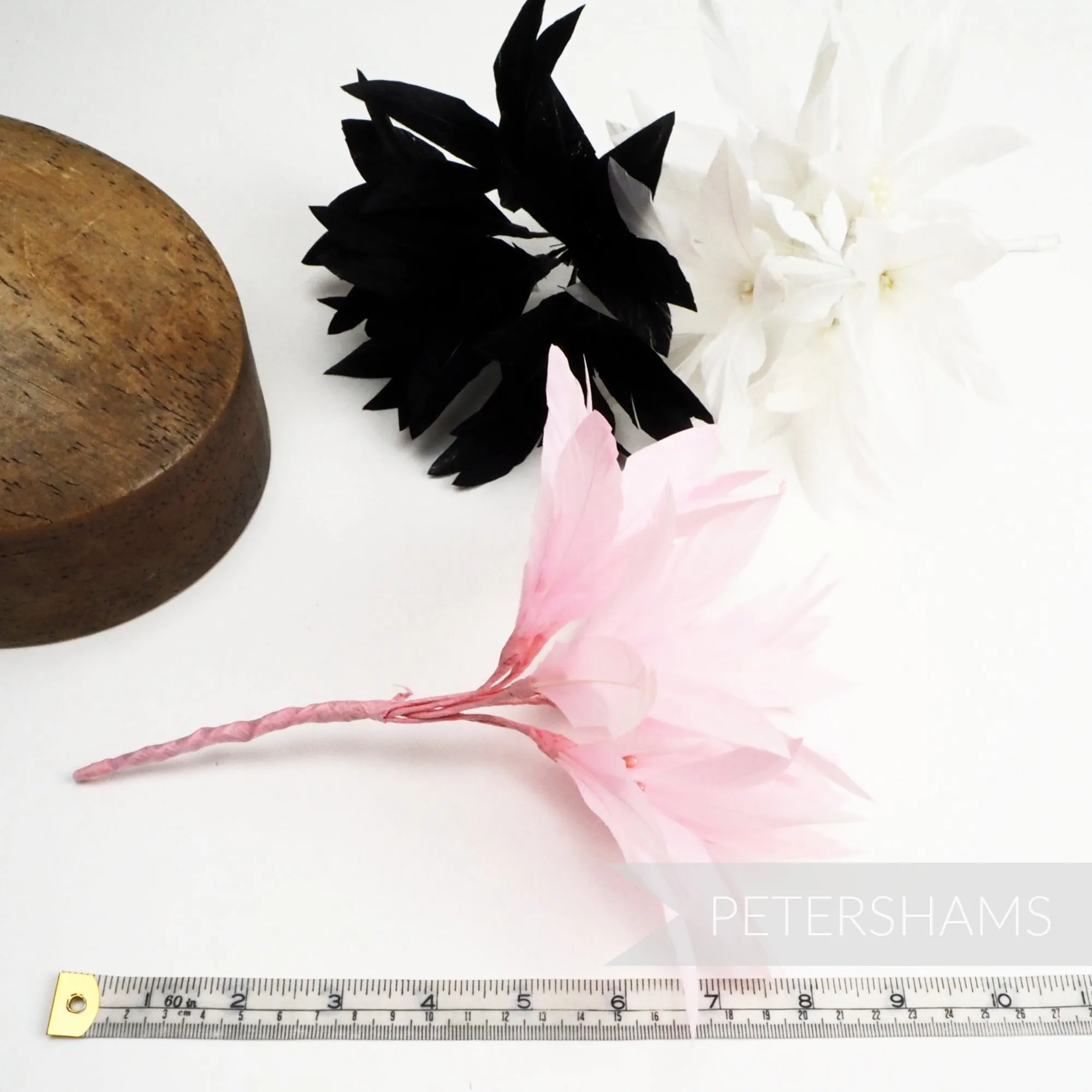 'Kay' Large Goose Feather Pom Flower Millinery Hat Mount