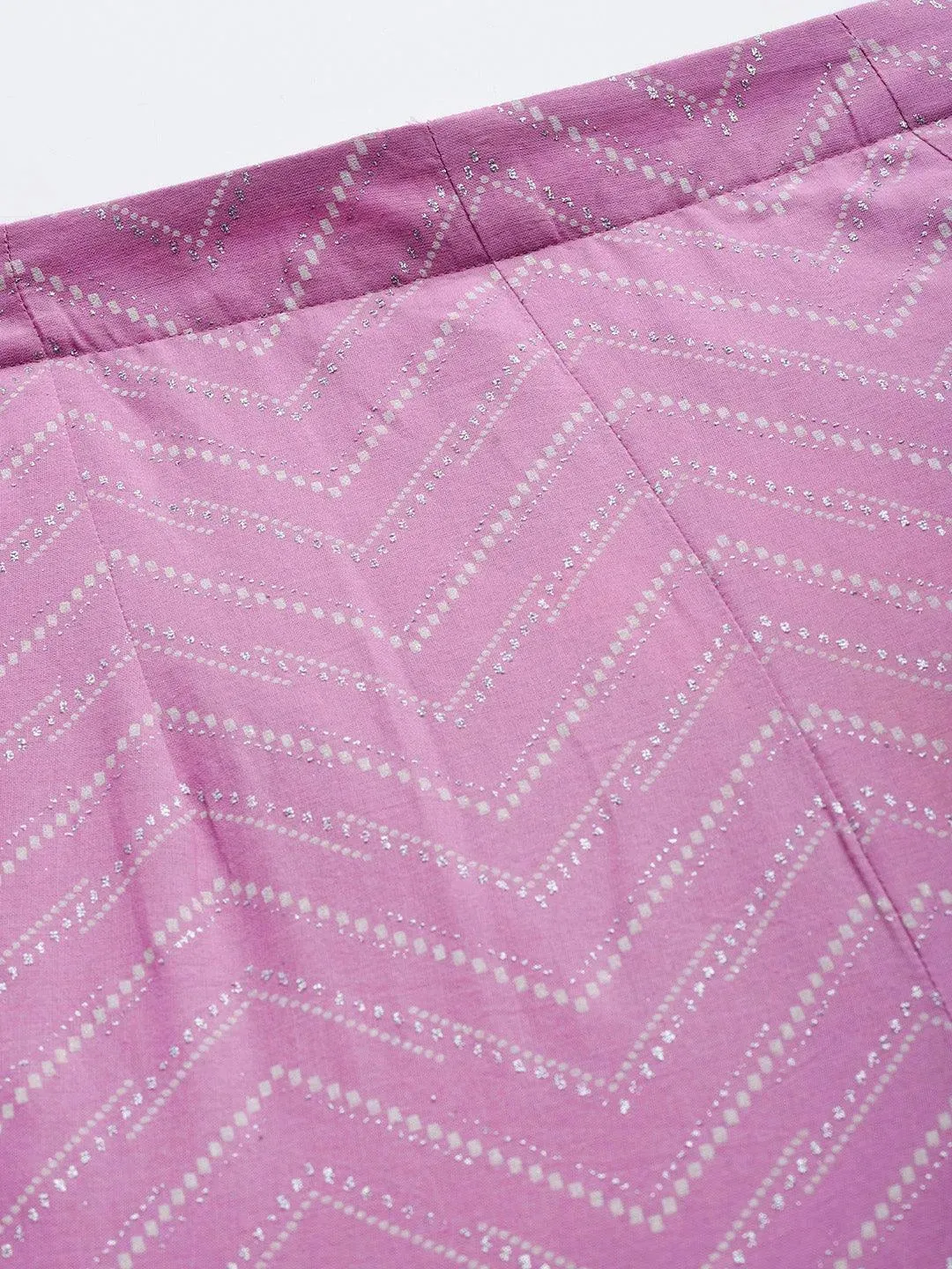 Lavender Printed Cotton Trousers