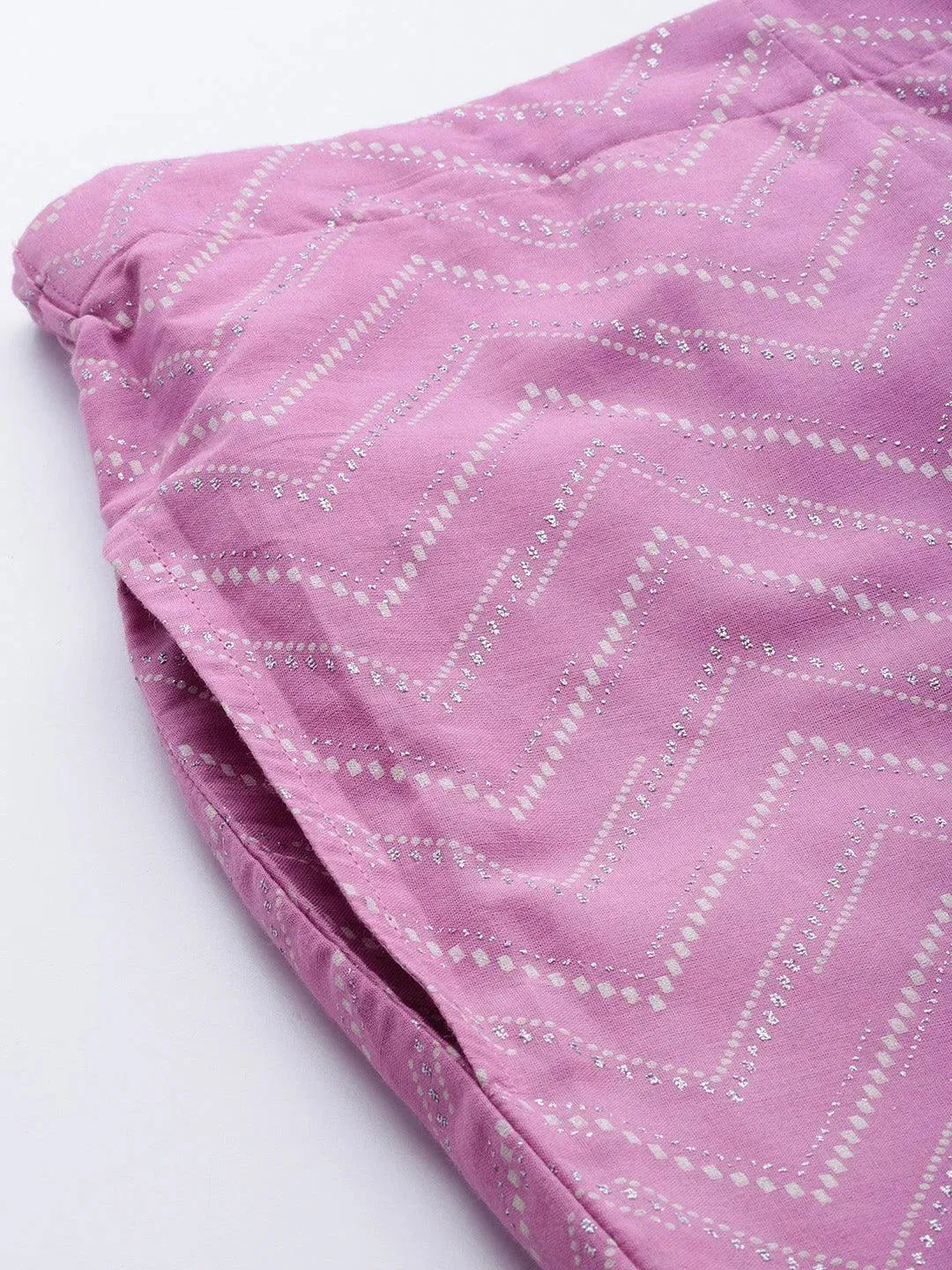 Lavender Printed Cotton Trousers