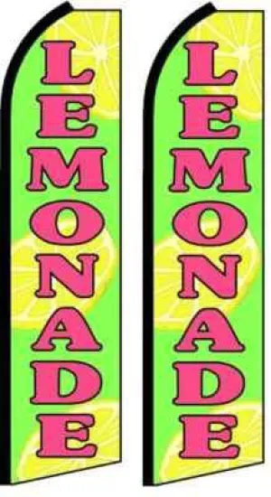 Lemonade Two (2) Swooper Feather Flag Complete Sets With Pole And Ground Spike