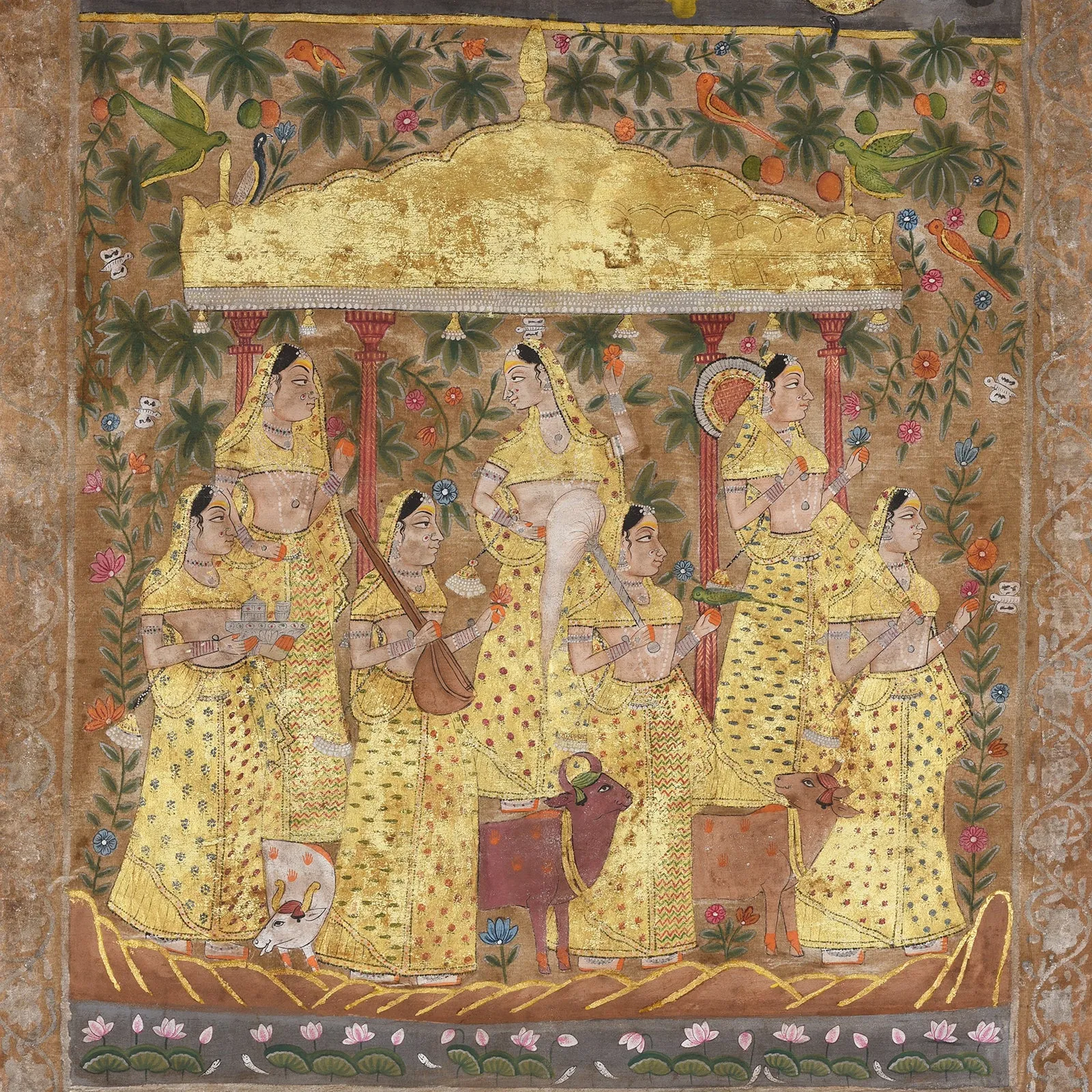Painted Pichwai From Nathdwara Rajasthan - Ca 1900