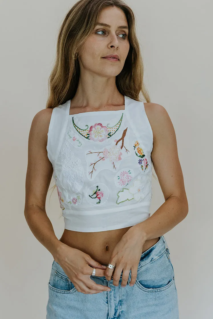 Pinafore Patchwork Crop Top - Cotton Voile