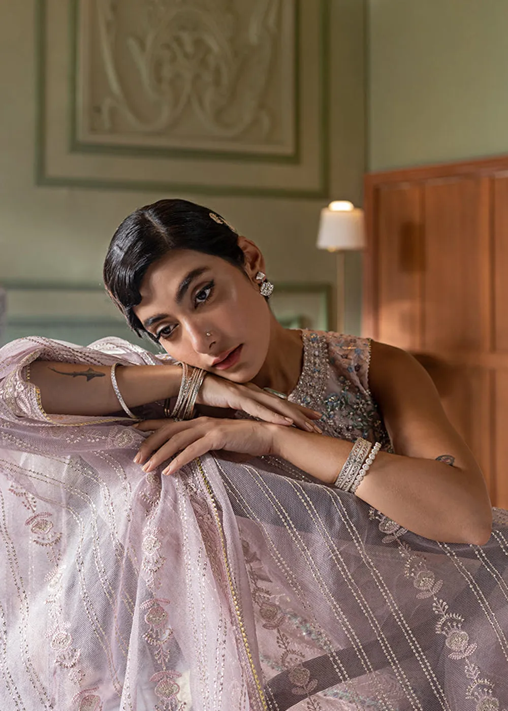 Pink Organza Net Pakistani Suit | Mushq | Qala Kamdaani | Zoya