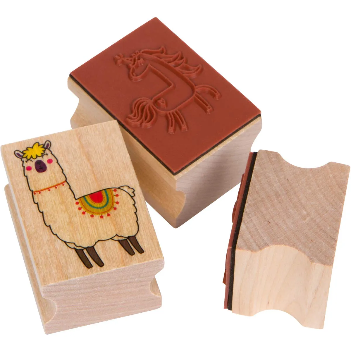 PixieCrush Wooden Stamp and Sticker Activities with Unicorns, Llamas, Kitty Cats, Puppies