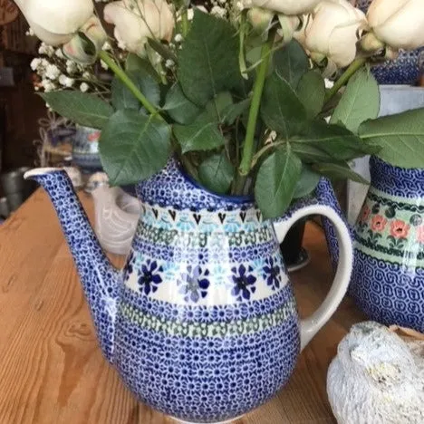Polish Pottery Signature Watering Pitcher or Flower Vase