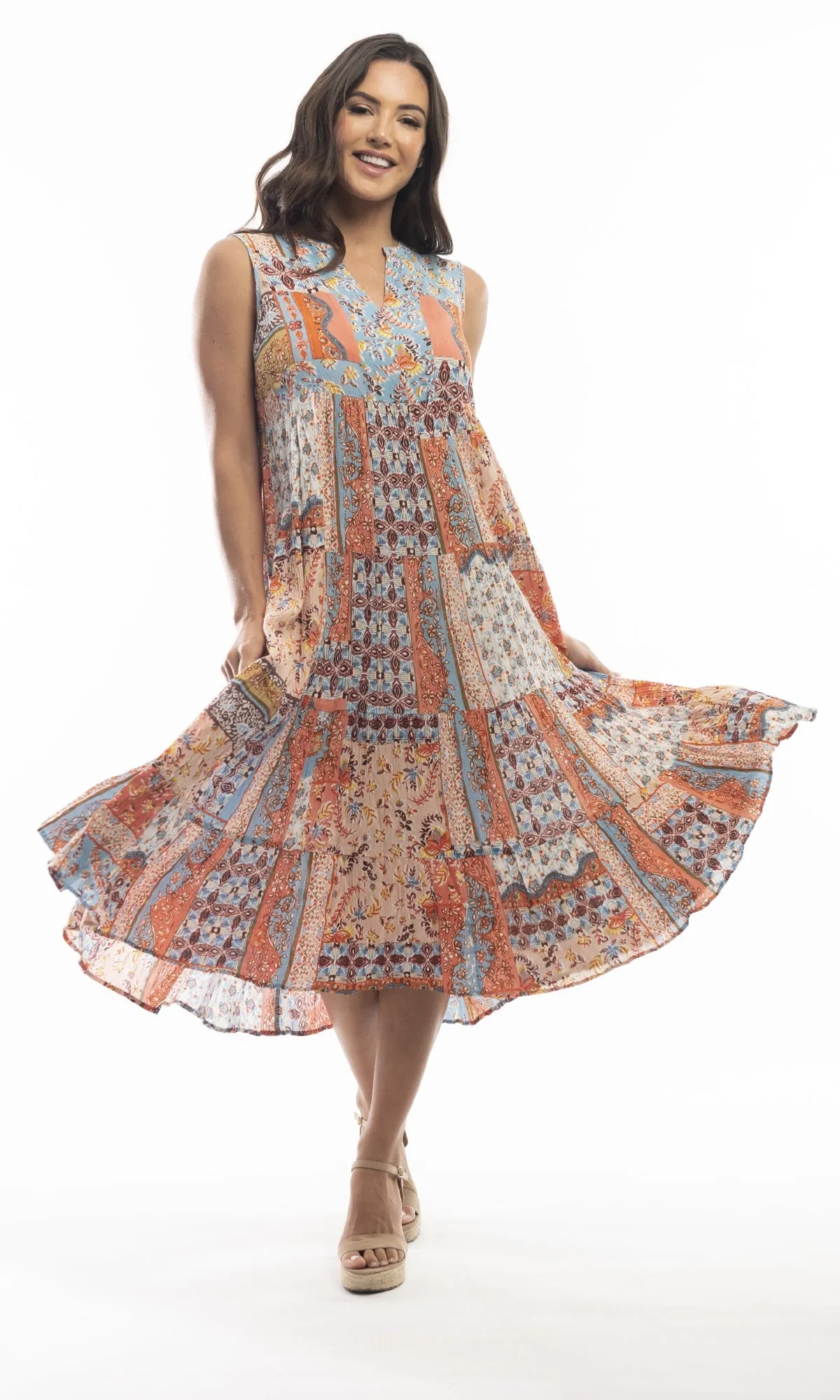 Rayon Dress Layers Sleeveless Venice