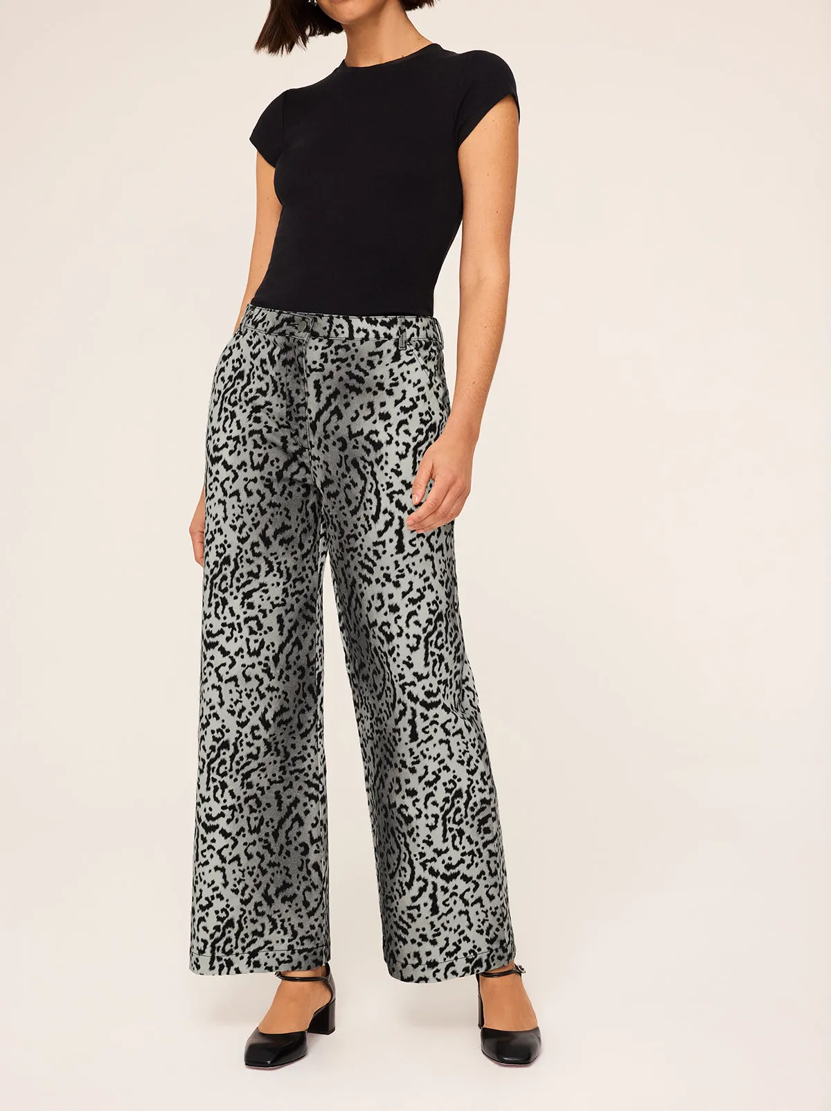 Remi Snow Leopard Print Trousers